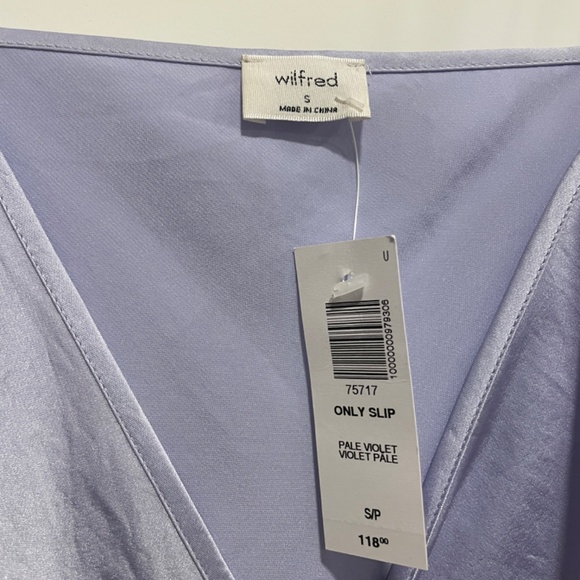 Aritzia Wilfred Only Slip Satin Midi Dress in Pale Violet - Picture 8 of 12